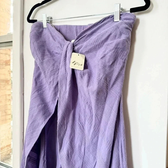 New Free People Banita Set Two Piece Pants Top Linen Blend Lavender Purple XS - Picture 7 of 15